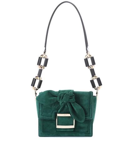 Roger Vivier Viv' Mini Bow Suede Shoulder Bag