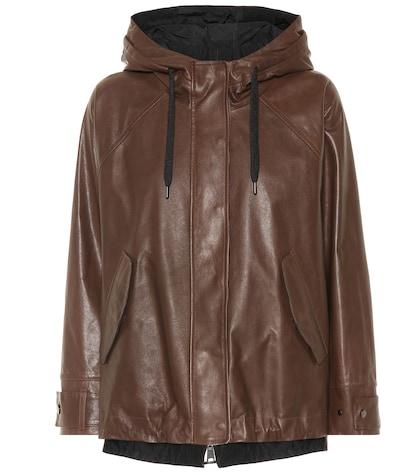Brunello Cucinelli Reversible Hooded Leather Jacket