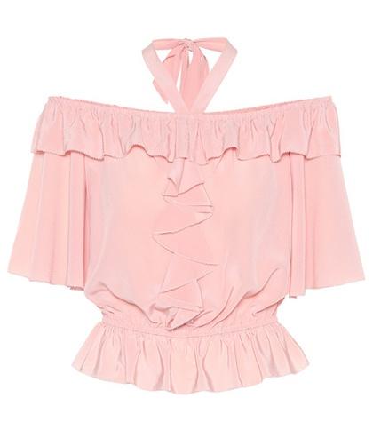 Temperley London Off-the-shoulder Silk Top