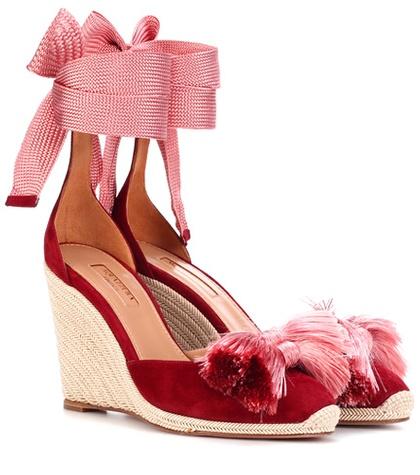 Aquazzura Lotus Blossom 90 Espadrille Wedges