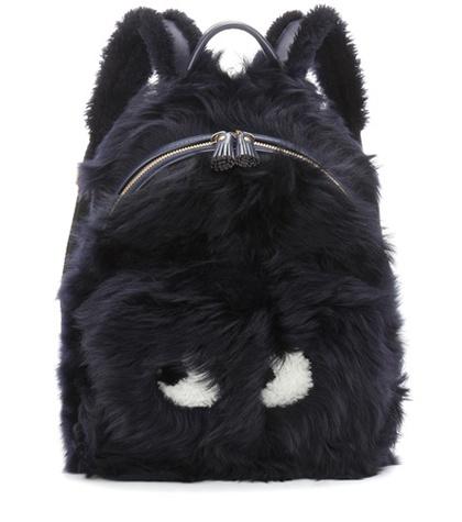Salvatore Ferragamo Eyes Mini Shearling Backpack