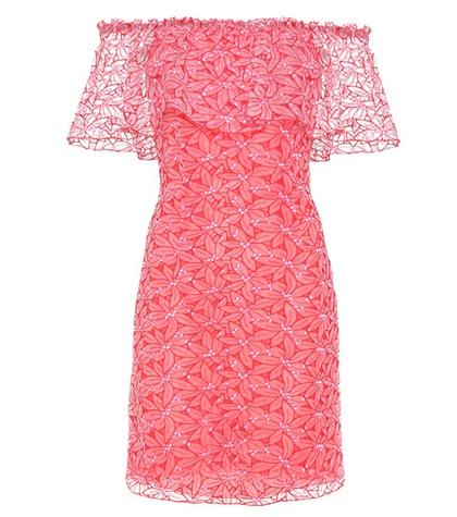 Giamba Embroidered Organza Off-the-shoulder Dress
