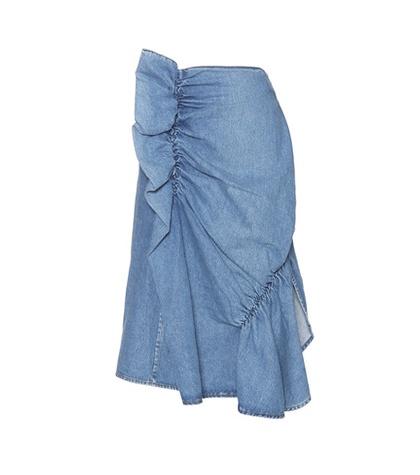 J.w.anderson Gathered Denim Skirt