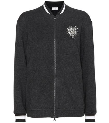 Brunello Cucinelli Embellished Cashmere And Cotton Cardigan