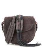 Stella Mccartney Ghianda Knot Saddle Suede Shoulder Bag