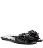 Jimmy Choo Neave Leather Slip-on Sandals