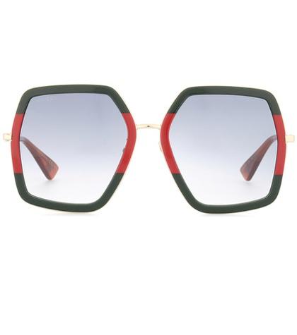 Gucci Oversized Square-frame Metal Sunglasses