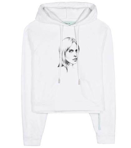 Off-white Printed Cotton Hoodie