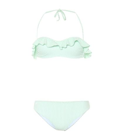 Fendi Stripped Ruffled Bikini Set