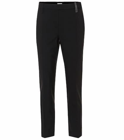 Brunello Cucinelli Stretch Wool-blend Cropped Pants