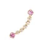 Loren Stewart Double Square Arc Pin Sapphire And 14kt Gold Earring