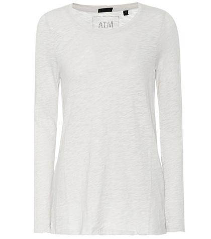 Atm Anthony Thomas Melillo Cotton-blend Long Sleeve Top