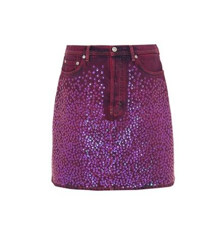 Acne Studios Sharmayne Sequinned Denim Skirt
