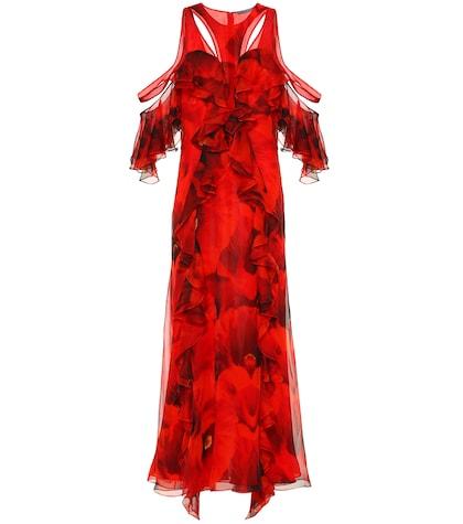 Alexander Mcqueen Printed Silk Crêpe Maxi Dress