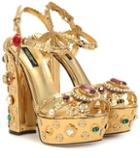 Dolce & Gabbana Embellished Leather Plateau Pumps