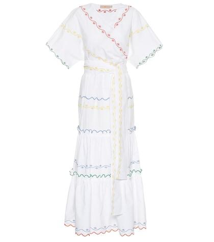 Melissa Odabash Kids Embroidered Cotton Wrap Dress
