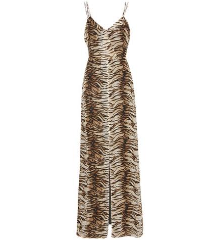 Saint Laurent Printed Silk Maxi Dress