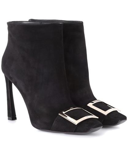 Roger Vivier Embellished Suede Ankle Boots