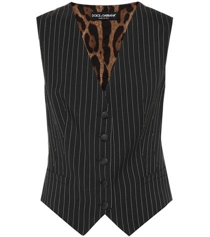 Dolce & Gabbana Pinstriped Wool-blend Vest