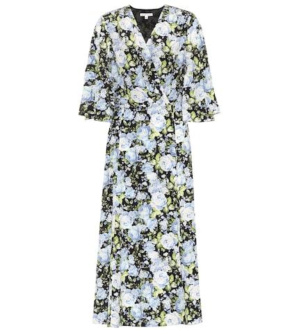 Balenciaga Floral Silk Wrap Dress