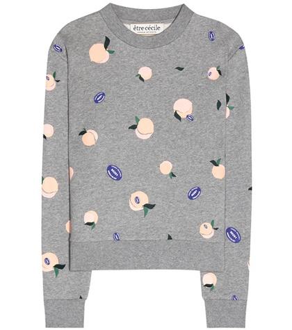Tre Ccile Peach Printed Cotton Sweatshirt