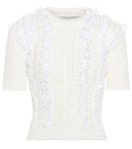 Philosophy Di Lorenzo Serafini Lace-trimmed Cotton Sweater