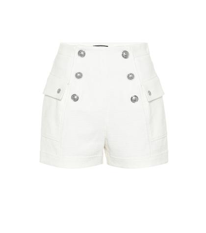 Balmain High-rise Cotton Shorts