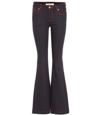 Chlo High-rise Flare Cotton-blend Trousers