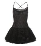 Saint Laurent Embellished Tulle Mini Dress
