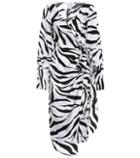 Oscar De La Renta Zebra-print Silk Twill Wrap Dress