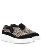 Alexander Mcqueen Embellished Velvet Sneakers