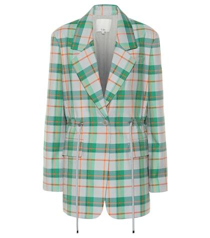 Tibi Plaid Cotton-blend Blazer