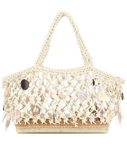 Self-portrait Espadrille Embellished Tote