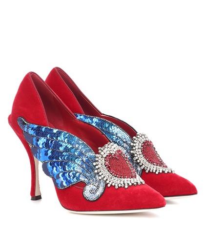 Dolce & Gabbana Lori Embellished Velvet Pumps
