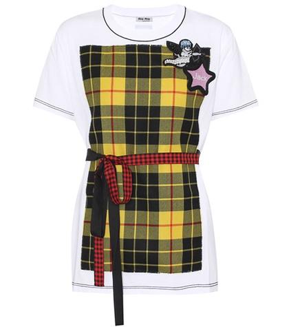 Miu Miu Embellished Cotton T-shirt