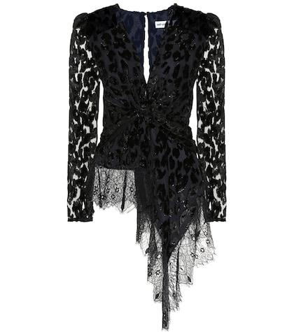 Self-portrait Twisted Lace Peplum Top