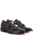 Givenchy Elegant Embellished Leather Monk Strap Shoes