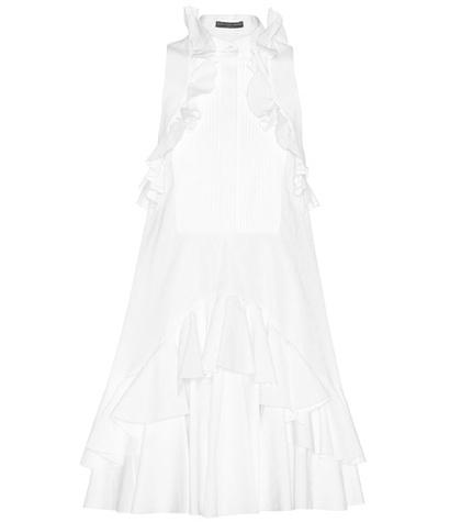 Alexander Mcqueen Ruffled Cotton Mini Dress