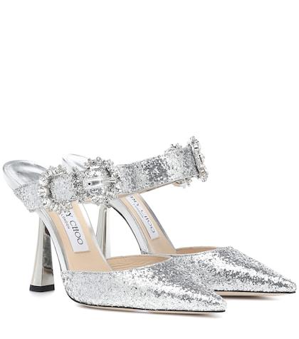 Jimmy Choo Smokey 100 Glitter Mules