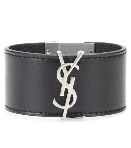 Saint Laurent Opyum Monogram Leather Bracelet