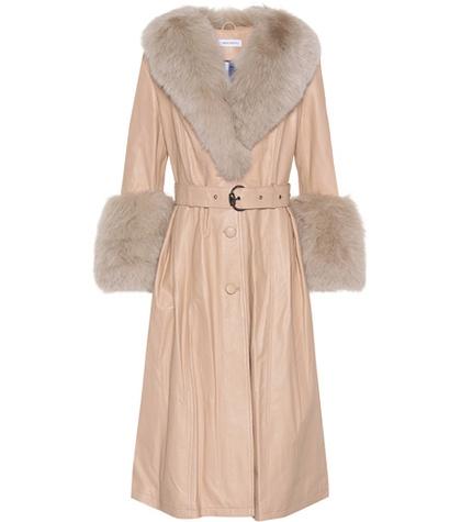 Saks Potts Fur-trimmed Leather Coat