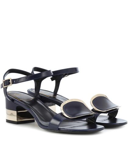 Roger Vivier Chips West Buckle Leather Sandals