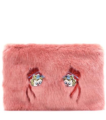 Fendi Bonnie Faux Fur Clutch
