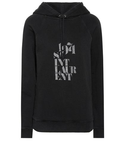 Saint Laurent 1971 Printed Cotton Hoodie