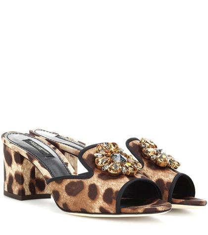 Dolce & Gabbana Embellished Printed Sandals