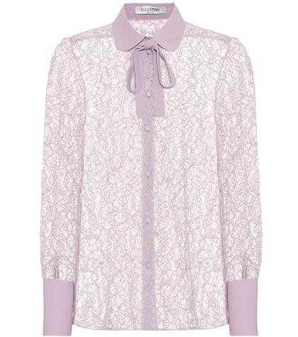 Valentino Collared Lace Blouse