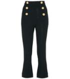 Balmain Stretch Jersey Flared Cropped Pants