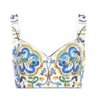 Dolce & Gabbana Cotton-blend Printed Crop Top