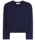 Tory Burch Lace-trimmed Jersey Sweater