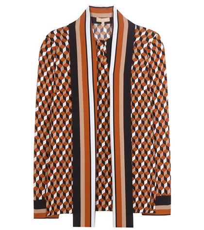 Michael Kors Collection Printed Silk Blouse
